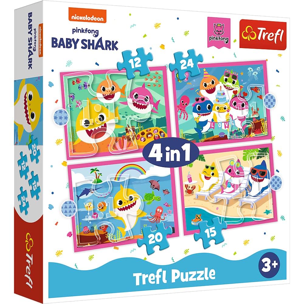PUZZLE 4in1 THE SHARK FAKILY 34378 TREFL