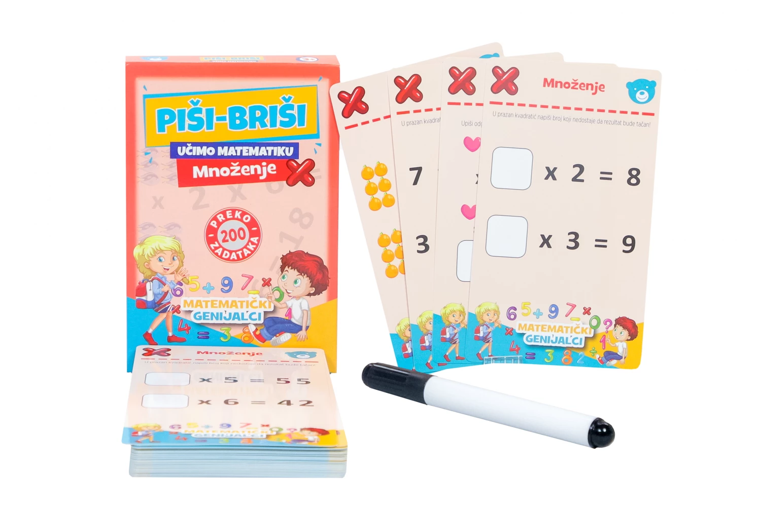 EDUKATIVNE KARTICE PIŠI BRIŠI MNOŽENJE 01885 MAG