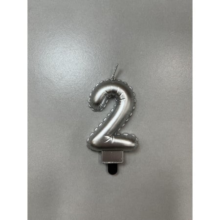BALLOON CANDLE SVECICA,SREBRNA BROJ 2 710392