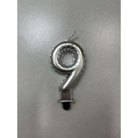 BALLOON CANDLE SVECICA,SREBRNA BROJ 9 710399