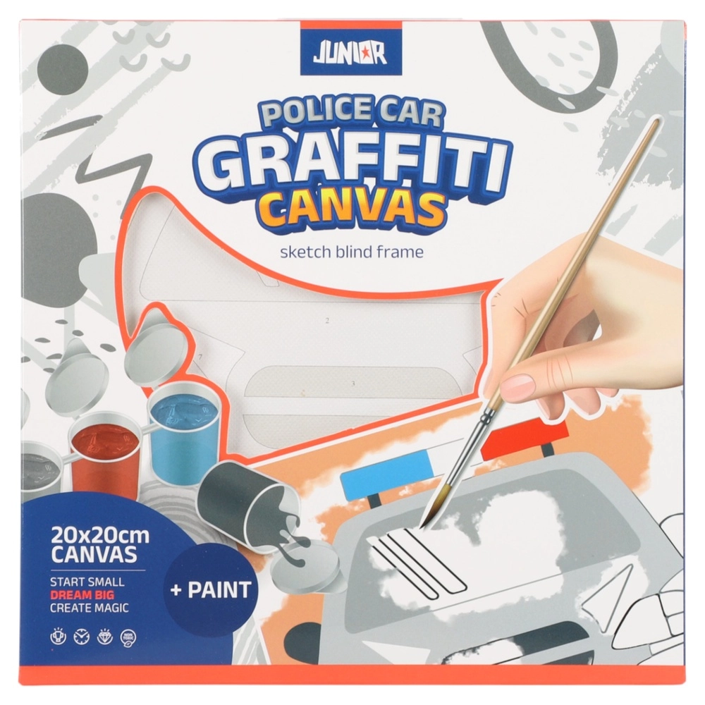 GRAFFITI CANVAS,BLIND RAM SA SKICOM,POLICIJSKI AUTO,BELA 20x20cm 132960