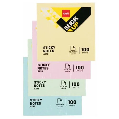STIKER BLOK DELI MIX BOJE 76x76mm EA01303-100 LISTA