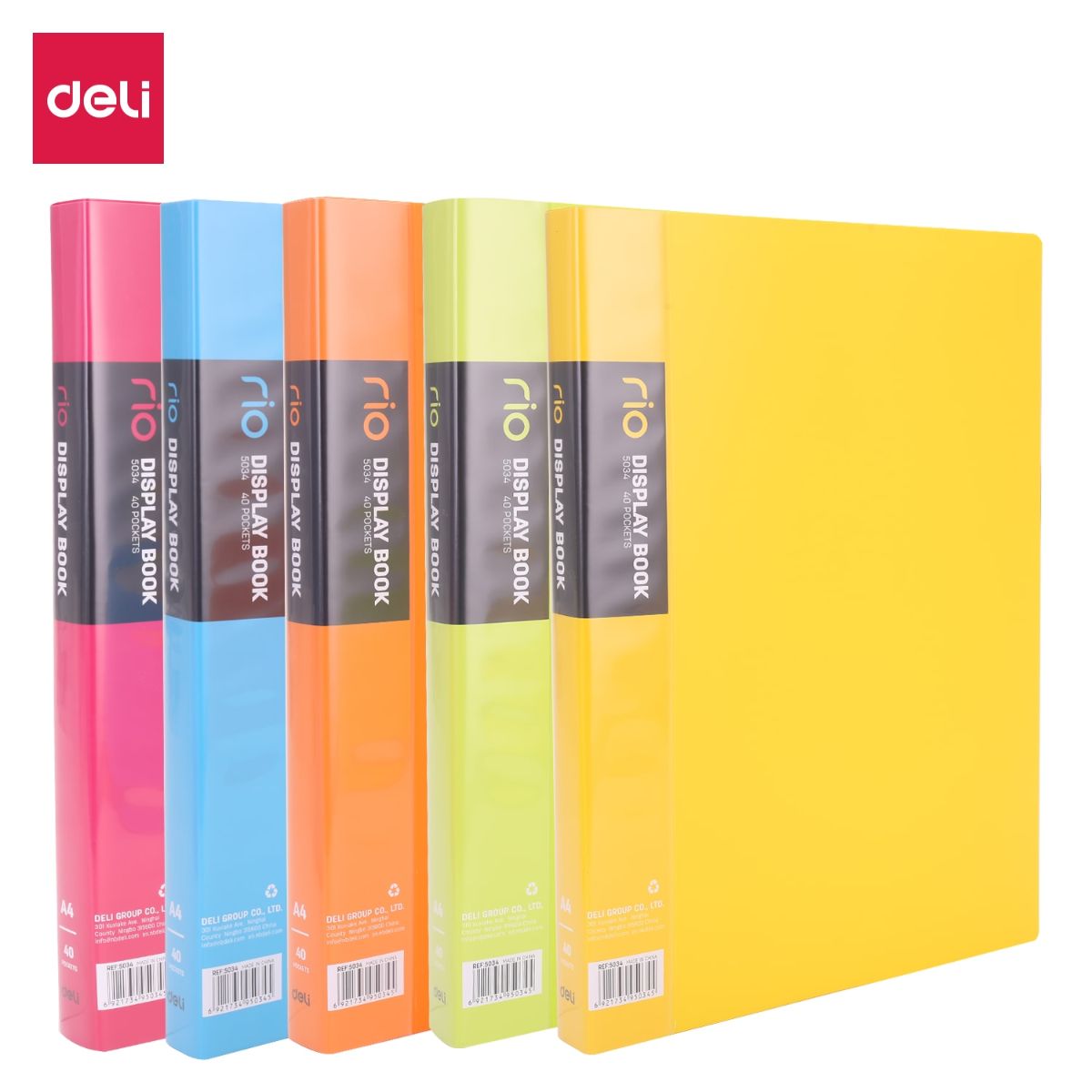 FASCIKLA DELI DISPLAY CLEAR BOOK NEON 40 lis. E5034