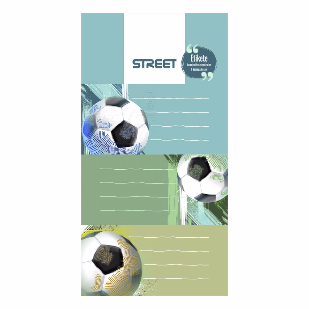 NALJEPNICE ZA SVESKE STREET FOOTBALL 1/9 67610 pak.25