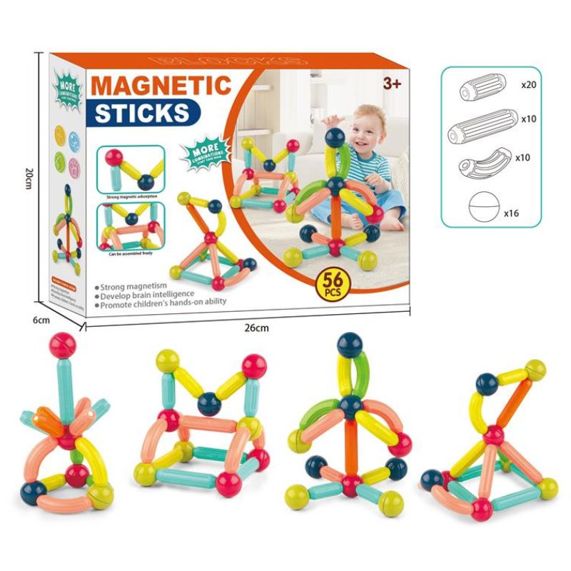 MAGNETNE KOCKE/ŠTAPIĆI 56pcs 11/96557-1 Milenijum