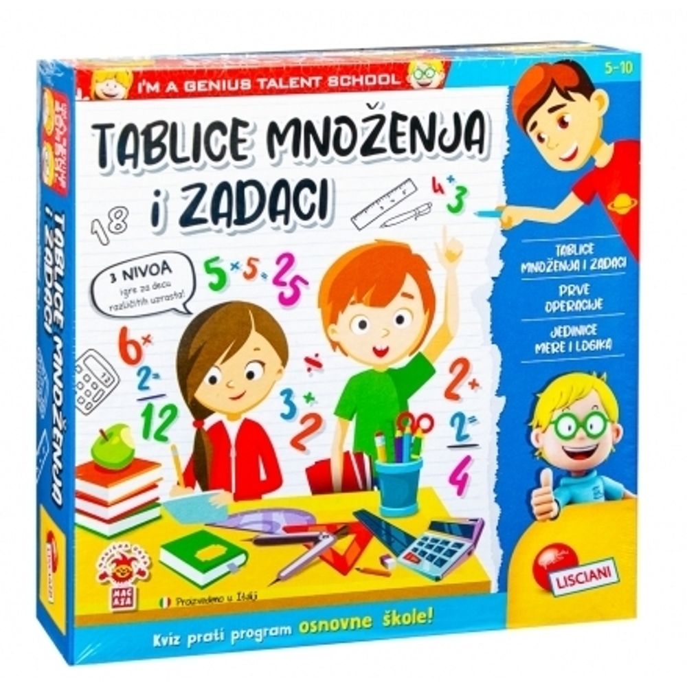 TABLICA MNOŽENJA I ZADACI SR/MALI GENIJE 67435 LISCIANI