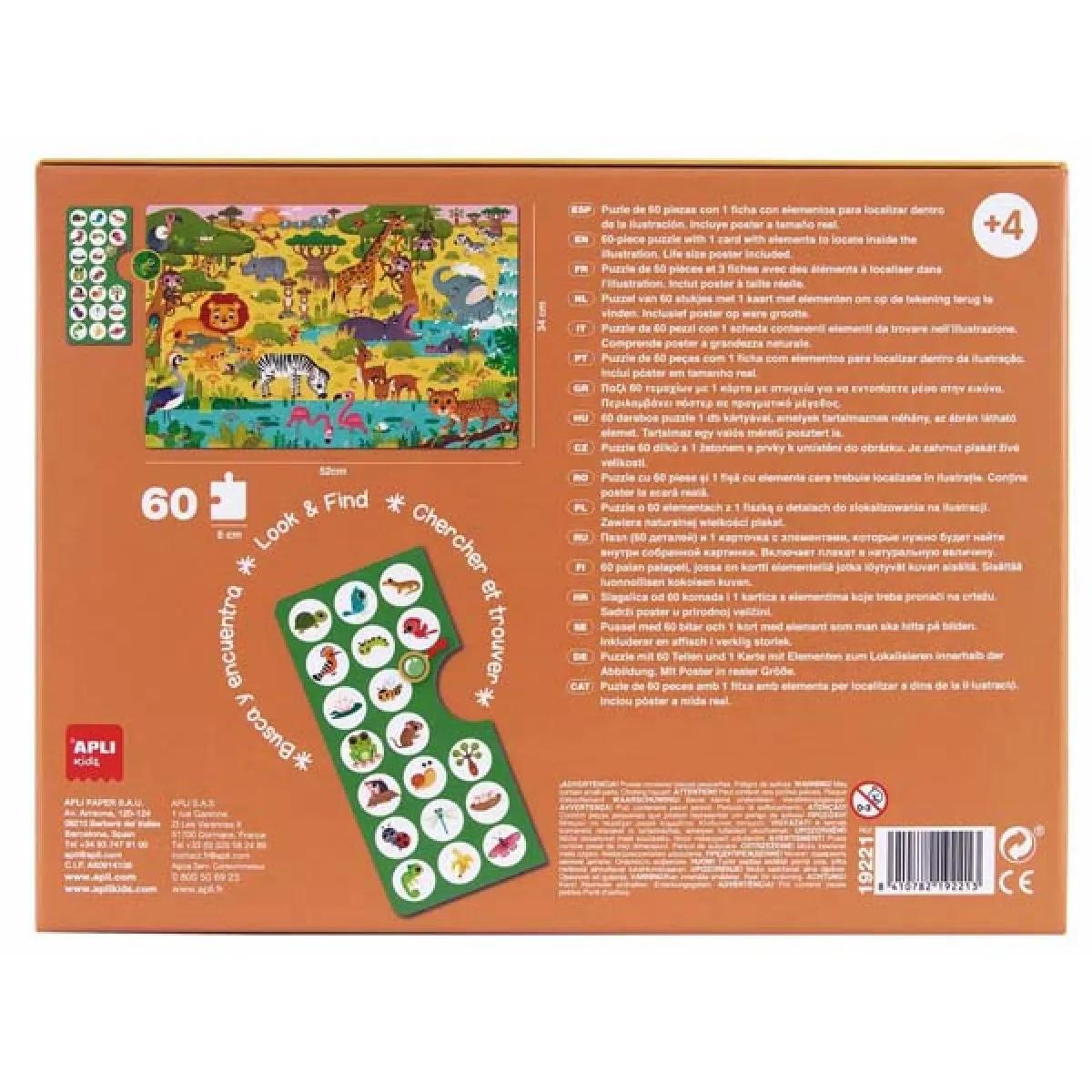 PUZZLE PROUČAVANJE DŽUNGLE 60DJEL. 19221 APLI